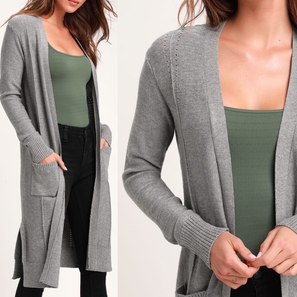 Olive & Oak Jackets & Blazers - 🆕 Olive & Oak Light Grey Cardigan Sweater